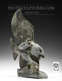 8" Eagle with Fish by Pitseolak Qimirpik