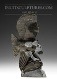 9" Eagle with Fish by Pitseolak Qimirpik
