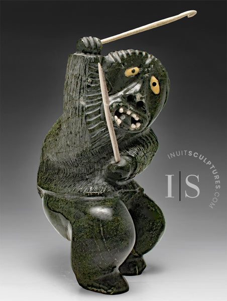 RESERVED** VINTAGE 16" Hunter by Uriash Puqiqnak *Yikes!*