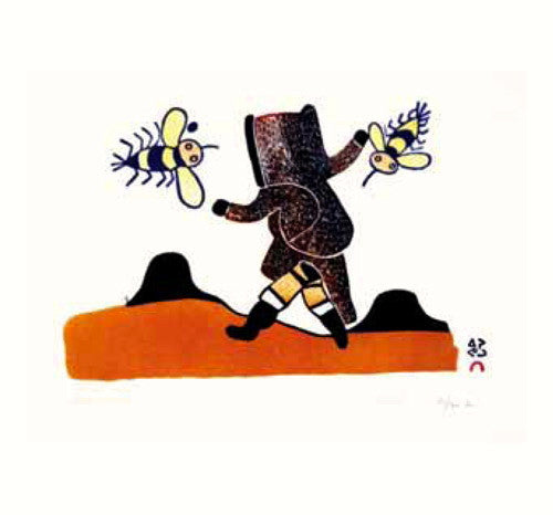 1984 ATTACKED BY BEES by Pitseolak Ashoona