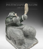 19" Large Sitting Shaman Eskimo by Jaco Ishulutak