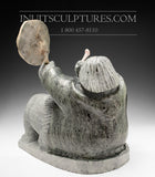 19" Large Sitting Shaman Eskimo by Jaco Ishulutak