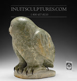 13" Green Owl by World Famous Manasie Akpaliapik
