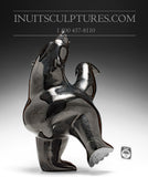 15" Stunning Black Two Way Dancing Bear by Ottokie Samayualie