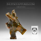 4" Brown Dancing Bear by Abraham Simeonie