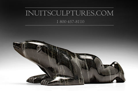 8" Crawling Bear by Ningeosiaq Ashoona